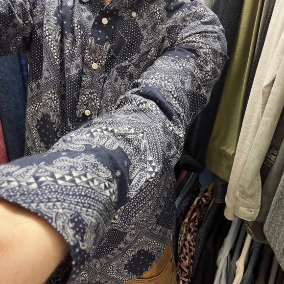 Gitman Bros Vintage Bandana Print Chambray Shirt - Picture 6 of 14
